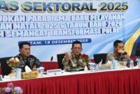 Gubernur Ansar Tekankan Penguatan Pengamanan dan Layanan Nataru
Gubernur Kepri, Ansar Ahmad memimpin Rakor Lintas Sektoral Operasi Lilin Seligi 2025 digelar di Mapolda Kepri, Rabu (18/12/2025). Foto: Diskomimfo Kepri