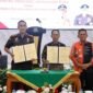 Penandatanganan kerjasama antara Wali Kota Batam, Amsakar Achmad, dan Kajari Batam I Wayan Wiradarma, di Kejaksaan Tinggi Kepri, Kamis (4/12/2025). (DISKOMINFO BATAM)