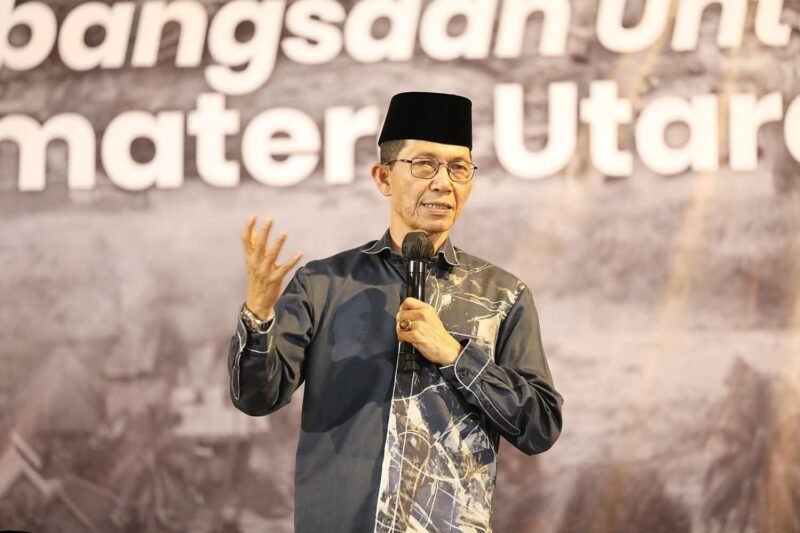 Wali Kota Batam sekaligus Kepala BP Batam Amsakar Achmad mengajak umat muslim di Kota Batam untuk hadir di Majelis Zikir Rasulullah SAW dan Haul Akbar, di Masjid Agung Batamcentre, Minggu (28/12/2025). Foto: Humas Diskominfo Batam