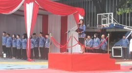 Menkomdigi Meutya Hafid dalam Upacara Peringatan Hari Ibu ke-97 di Lapangan Anantakupa, Kantor Kemkomdigi, Jakarta, Senin (22/12/2025). Foto: KPM Kemkomdigi