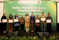 Kementerian Pariwisata bersama Organisasi Perburuhan Internasional (ILO) menyelenggarakan “Policy Forum on Green Tourism MSMEs” di Hotel Le Meridien, Jakarta pada Jumat (5/12/2025). (Istimewa)