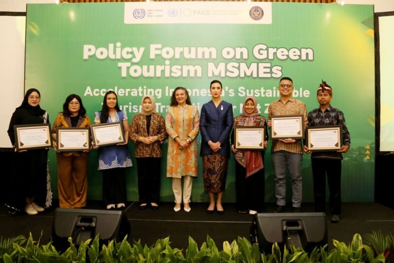 Kementerian Pariwisata bersama Organisasi Perburuhan Internasional (ILO) menyelenggarakan “Policy Forum on Green Tourism MSMEs” di Hotel Le Meridien, Jakarta pada Jumat (5/12/2025). (Istimewa)