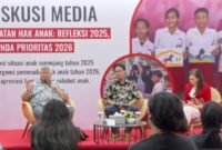 Talkshow dan diskusi, pemaparan catatan akhir tahun situasi anak di agenda pemenuhan hak anak 2026 Diskusi Media di Jakarta, Rabu (14/1/2026). 