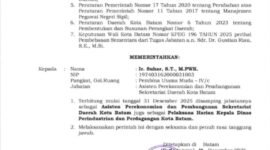 Ilustrasi SK Walkota Batam terkait Gustian Riau, pebebasan tugas sebagai Kepala Disperindag Batam