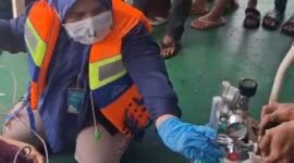 Situasi di kapal KMP Lome saat berlayar dari Pelabuhan Mengkapan, Tanjung Buton, Riau, menuju Pelabuhan Telaga Punggur, Batam, Sabtu (3/1/2025). 