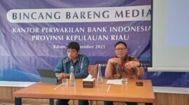 Kepala Perwakilan Bank Indonesia Provinsi Kepulauan Riau, Rony Widijarto, P, saat Bincang Bareng Media rilis akhir tahun 2025, di Batam, Selasa (30/12/2025).