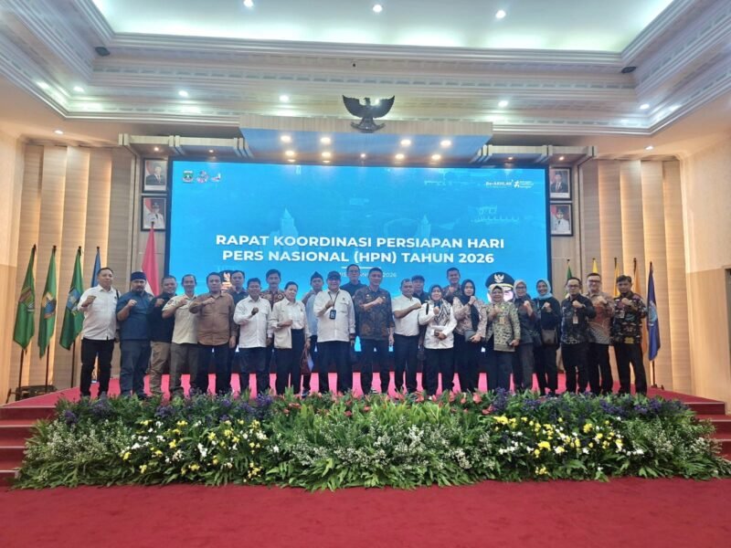 Pemerintah Provinsi (Pemprov) Banten bersama panitia Hari Pers Nasional (HPN) 2026 menggelar rapat koordinasi di Gedung Pendopo Gubernur KP3B, Kamis (8/1/2026). Foto: Istimewa