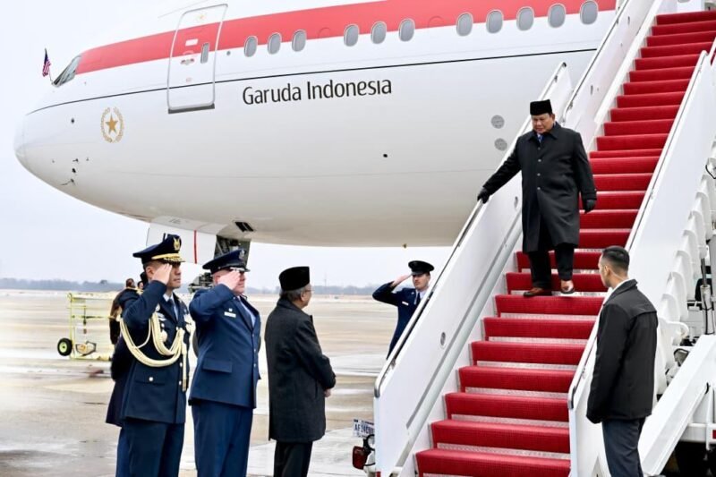 Presiden Republik Indonesia Prabowo Subianto tiba di Amerika Serikat (AS) pada Selasa, 17 Februari 2026 pukul 11.55 waktu setempat. Foto: Foto: BPMI Setpres/Cahyo