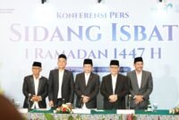 Pemerintah melalui Kementerian Agama menetapkan 1 Ramadan 1447 Hijriah jatuh pada Kamis, 19 Februari 2026, keputusan diumumkan dalam konferensi pers usai sidang isbat di Jakarta, Selasa (17/2/2026). Foto: Humas Kemenag RI