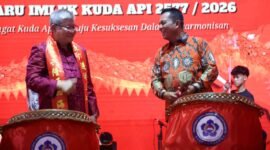 Malam Penyambutan Tahun Baru Imlek 2577 Kongzili/Tahun Kuda Api 2026 bersama ribuan warga di Pelataran Kota Tua, Jalan Merdeka, Tanjungpinang, Selasa (17/2/2026). Foto: Diskominfo Kepri