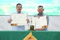 Badan Bank Tanah dan Kejati Kepri menandatangani Nota Kesepahaman (MoU) untuk menangani persoalan hukum perdata dan tata usaha negara di bidang pertanahan. Foto: Istimewa