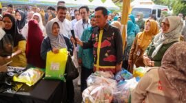 Peluncuran Gerakan Pangan Murah (GPM) Serentak se-Provinsi Kepulauan Riau Tahun 2026, di Lapangan Terminal Sei Carang Tanjungpinang, Senin (9/2/2026). Foto: Humas Diskominfo Kepri