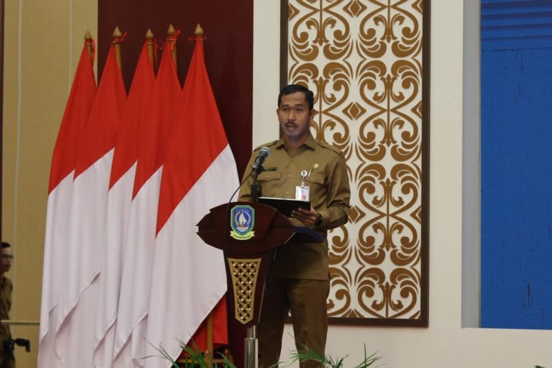 Kepala Bappeda Provinsi Kepri Aries Fhariandi memberikan kata sambutan. Foto: Diskominfo Kepri