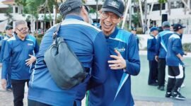 Wali Kota Batam Amsakar Achmad menghadiri silaturahmi Persatuan Purna Bakti Pemerintah Kota Batam di Dataran Engku Putri, Batam Centre, Sabtu (31/1/2026). Foto: Humas Diskominfo Batam