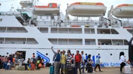 Kapal KM Kelud milik PT PELNI saat bersandar di Pelabuhan Bintang 99 Batu Ampar, Kota Batam, waktu lalu. Foto: Istimewa
