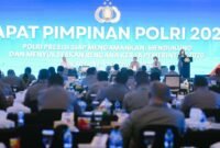 Menteri Komunikasi dan Digital Meutya Hafid saat Rapat Pimpinan Kepolisian RI di Jakarta Timur, Rabu (11/2/2026) Foto: Humas Kemkomdigi