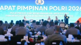 Menteri Komunikasi dan Digital Meutya Hafid saat Rapat Pimpinan Kepolisian RI di Jakarta Timur, Rabu (11/2/2026) Foto: Humas Kemkomdigi