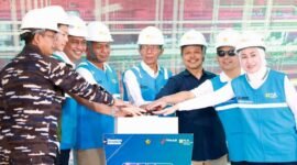 Groundbreaking pembangunan Pipa Gas West Natuna Transportation System (WNTS) menuju Pulau Pemping, Kecamatan Belakangpadang, Selasa (10/2/2026). Foto: Humas Diskominfo Batam