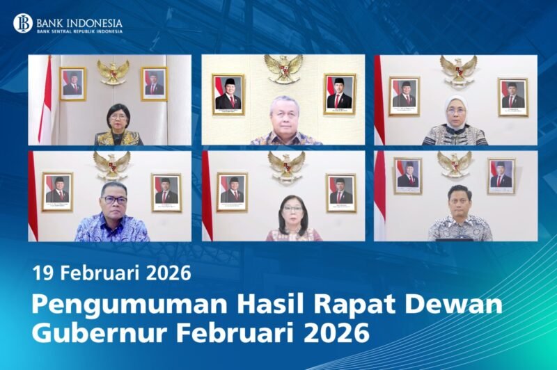 Rapat Dewan Gubernur 18–19 Februari 2026 menetapkan Bank Indonesia tetap menahan BI-Rate di 4,75 persen. Foto: Istimewa