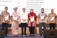 Pemko Batam merilis rapor kinerja organisasi perangkat daerah (OPD) tahun 2025 dalam Musrenbang Rencana Kerja Pemerintah Daerah (RKPD) Kota Batam 2026 di Grand Mercure Batam Centre, Kamis (5/3/2026). Foto: Humas Diskominfo Batam