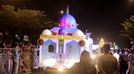 Pawai Takbir malam Idulfitri yang digelar di Dataran Engku Putri Batamcentre. Foto: Humas Diskominfo Batam