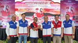 Pertamina Patra Niaga Regional Sumbangut saat konferensi pers Satgas Ramadan & Idulfitri 2026 di Aula Bright Gas, Medan, Selasa (17/3/2026). Foto: Istimewa