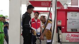 Tim melakukan pengecekan di 15 SPBU dan 2 Stasiun Pengisian dan Pengangkutan Bulk Elpiji (SPPBE) di Medan, Pematang Siantar, Asahan, dan Batubara. Foto: Istimewa