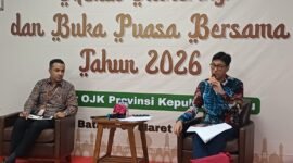 Kepala OJK Kepri Sinar Danandjaya saat media gathering dan buka puasa bersama awak media di Kantor OJK Kepri, Selasa (3/3/2026). Metroposid