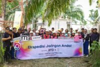 Indosat menggelar kegiatan Ekspedisi Jaringan Andal #LebihBaikIndosat dari Medan menuju Aceh Tamiang. Foto: Istimewa