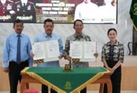 Penandatanganan nota kesepahaman (MoU) penanganan masalah hukum bidang Perdata dan Tata Usaha Negara, Selasa (28/4/2026) di Tanjungpinang. foto: Humas Diskominfo Batam