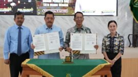 Penandatanganan nota kesepahaman (MoU) penanganan masalah hukum bidang Perdata dan Tata Usaha Negara, Selasa (28/4/2026) di Tanjungpinang. foto: Humas Diskominfo Batam