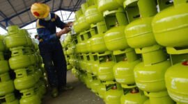 Pekerja menata gas LPG 3 Kg. Foto: Dok. PT.Pertamina
