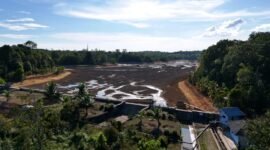 Kondisi Waduk Sei Jago nampak dari udara. Foto: Diskominfo Kepri 