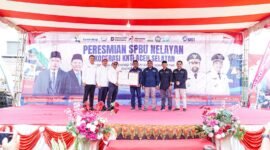 SPBU Nelayan 18.237.014 milik Koperasi KNTI Aceh Selatan di Desa Ujong Pulo Rayeuk, Kecamatan Bakongan Timur diresmikan. Foto: Istimewa