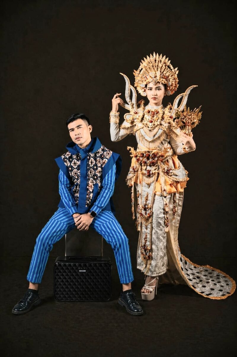 Desainer muda asal Batam, Indra Prameswara, merancang kostum nasional untuk wakil Kepulauan Riau pada ajang Putri Indonesia 2026. Foto: Istimewa
