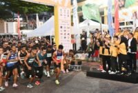 Event lari pagi Ibnu Sina Batam Running 2026 di Simpang Tiga Seraya, depan Kampus Universitas Ibnu Sina Batam, Minggu (26/4/2026). Foto: Diskominfo Kepri