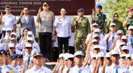 Wali Kota Batam, Amsakar Achmad, bersama Forkopimda Batam dan calon paskibraka Batam usai upacara pembukaan seleksi di Dataran Engku Putri, Batamcentre, Senin (13/4/2026). Foto: Humas Diskominfo Batam