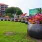 Pot tanaman bougenville di sejumlah ruas jalan Kota Batam. Foto: Humas BP Batam
