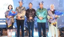 Wali Kota Batam, Amsakar Achmad, bersama Danlanud Hang Nadim saat pisah sambut di Wyndham Panbil Batam, Senin (13/4/2026) malam. Foto: Humas Diskominfo Batam