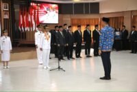 Upacara peringatan Hari Otonomi Daerah (Otda) ke-30 tingkat Kota Batam di Kantor Wali Kota Batam, Senin (27/4/2026). Foto: Humas Diskominfo Batam