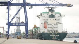 Volume bongkar muat peti kemas mencapai 187 ribu TEUs, naik 12 persen dibanding periode yang sama tahun 2025 sebesar 166 ribu TEUs. Foto: Istimewa