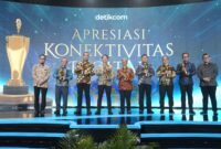 Telkom) meraih tiga penghargaan pada ajang Apresiasi Konektivitas Digital 2026 yang digelar detikcom bersama BAKTI Kementerian Komunikasi dan Digital, Jumat (17/4/2026). Foto: Istimewa
