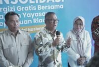 Wakil Gubernur Kepri Nyanyang Haris Pratamura bersama Wakil Kepala Badan Gizi Nasional (BGN) Bidang Operasional Pemenuhan Gizi Sony Sonjaya memberikan keterangan pers terkait perkembangan pelaksanaan MBG di Kepri, Kamis (2/4/2026). Foto: Diskominfo Kepri