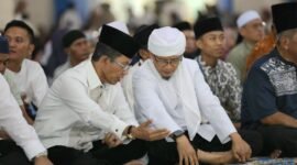 Tabligh Akbar dan Halalbihalal yang digelar Dewan Pimpinan Daerah (DPD) Asosiasi Guru Pendidikan Agama Islam Indonesia (AGPAII) Kota Batam di Masjid Sultan Mahmud Riayat Syah, Sabtu (18/4/2026). Foto: Humas Diskominfo Batam