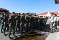 Satrol Kodaeral IV menggelar lomba renang militer dalam pembinaan satuan TW II TA 2026 di Kolam Renang Militer Tirto Sagoro-04, Tanjung Uban, Selasa (28/04/2026).Foto: Istimewa