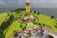 Rencana pembangunan Museum dan Monumen Tugu Bahasa sebagai destinasi wisata di Pulau Penyegat. Foto: Dinas PUPP Kepulauan Riau