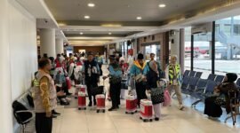 Pernerbangan haji di Bandara Internasional Hang Nadim Batam. Foto: Istimewa