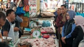 Sekda Kepri Misni bersama TPID Kepri meninjau harga bahan pokok di Pasar Bintan Center, Tanjungpinang, Jumat (15/5/2026). Foto: Diskominfo Kepri