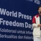 Menteri Komunikasi dan Digital, Meutya Hafid, pada acara peringatan World Press Freedom Day 2026 bertema “Kolaborasi untuk Indonesia Berkualitas dan Berkelanjutan” saat kegiatan car free day di Jakarta, Minggu (3/5/2026). (Foto: InfoPublik-IGID/Bismo Agung)