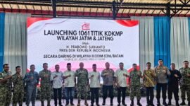 Peluncuran 1.061 Koperasi Desa/Kelurahan Merah Putih (KDKMP) wilayah Jawa Timur dan Jawa Tengah oleh Presiden RI secara virtual dari Pasar Hang Tuah, Batu Besar, Batam, Sabtu (16/5/2026). Foto: Diskominfo Kepri